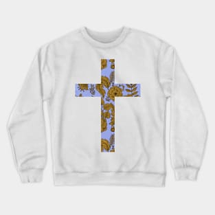 Floral Easter Cross Design Crewneck Sweatshirt